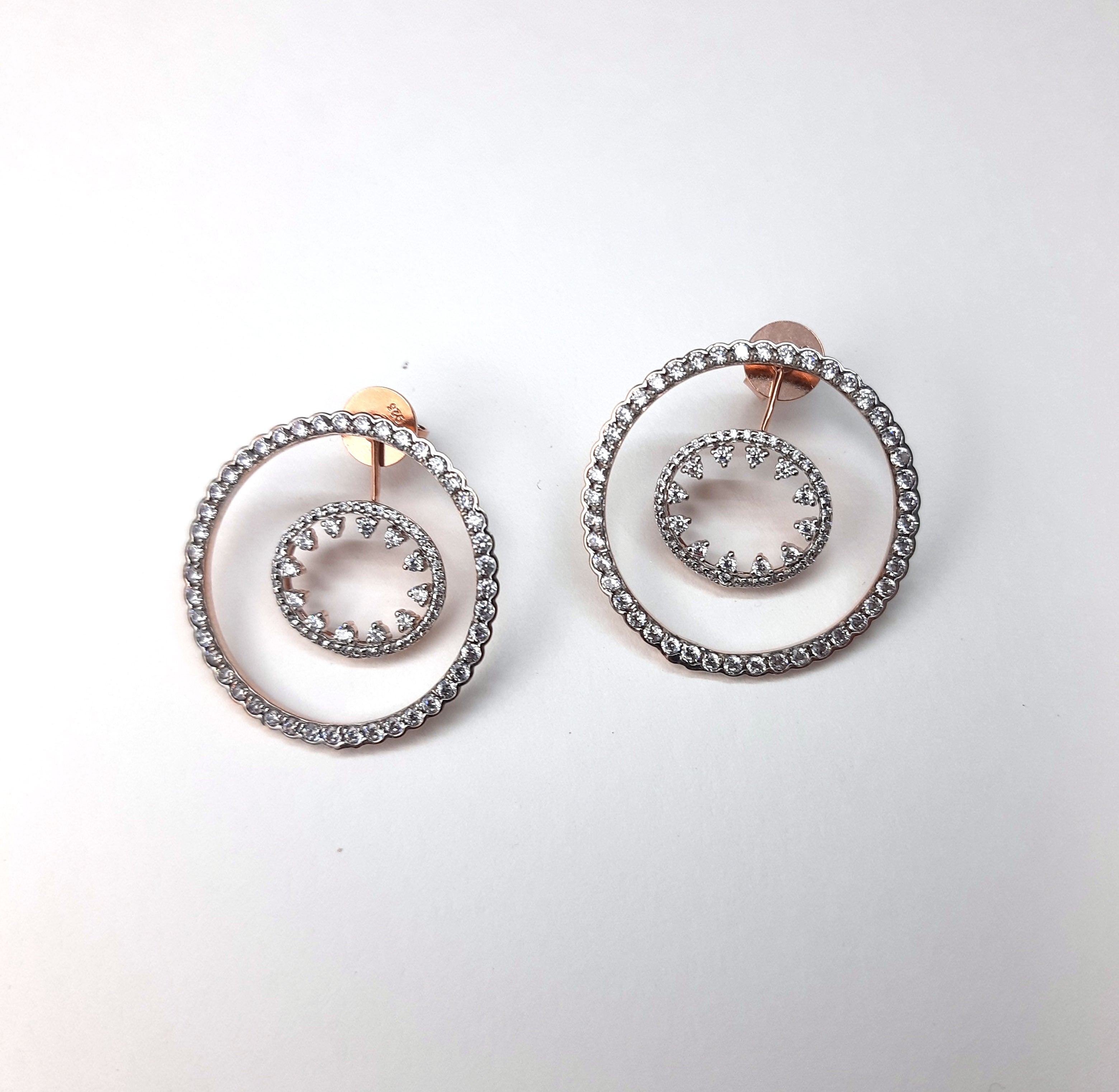Oval Front and back earrings