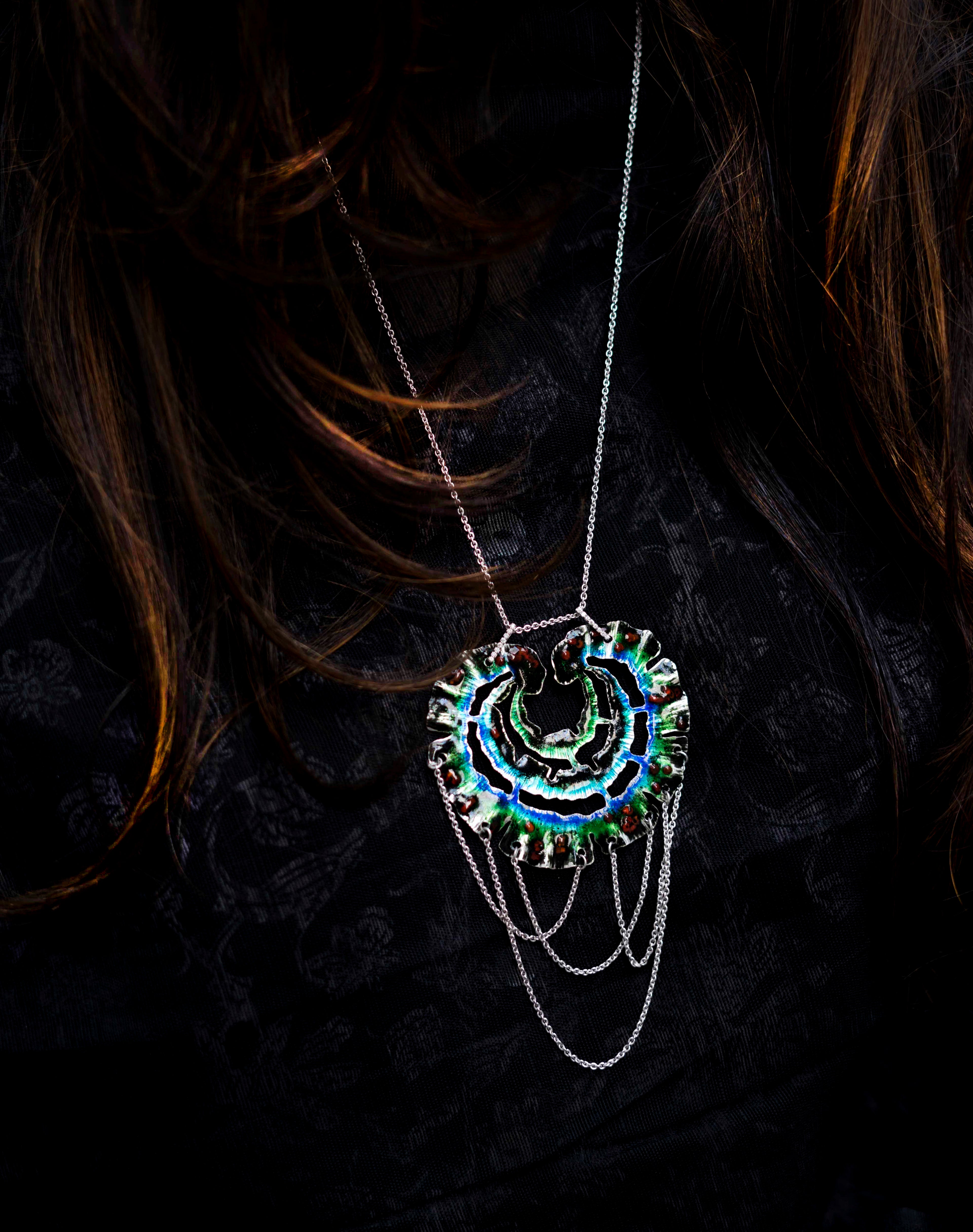 Black Blue wave pendant