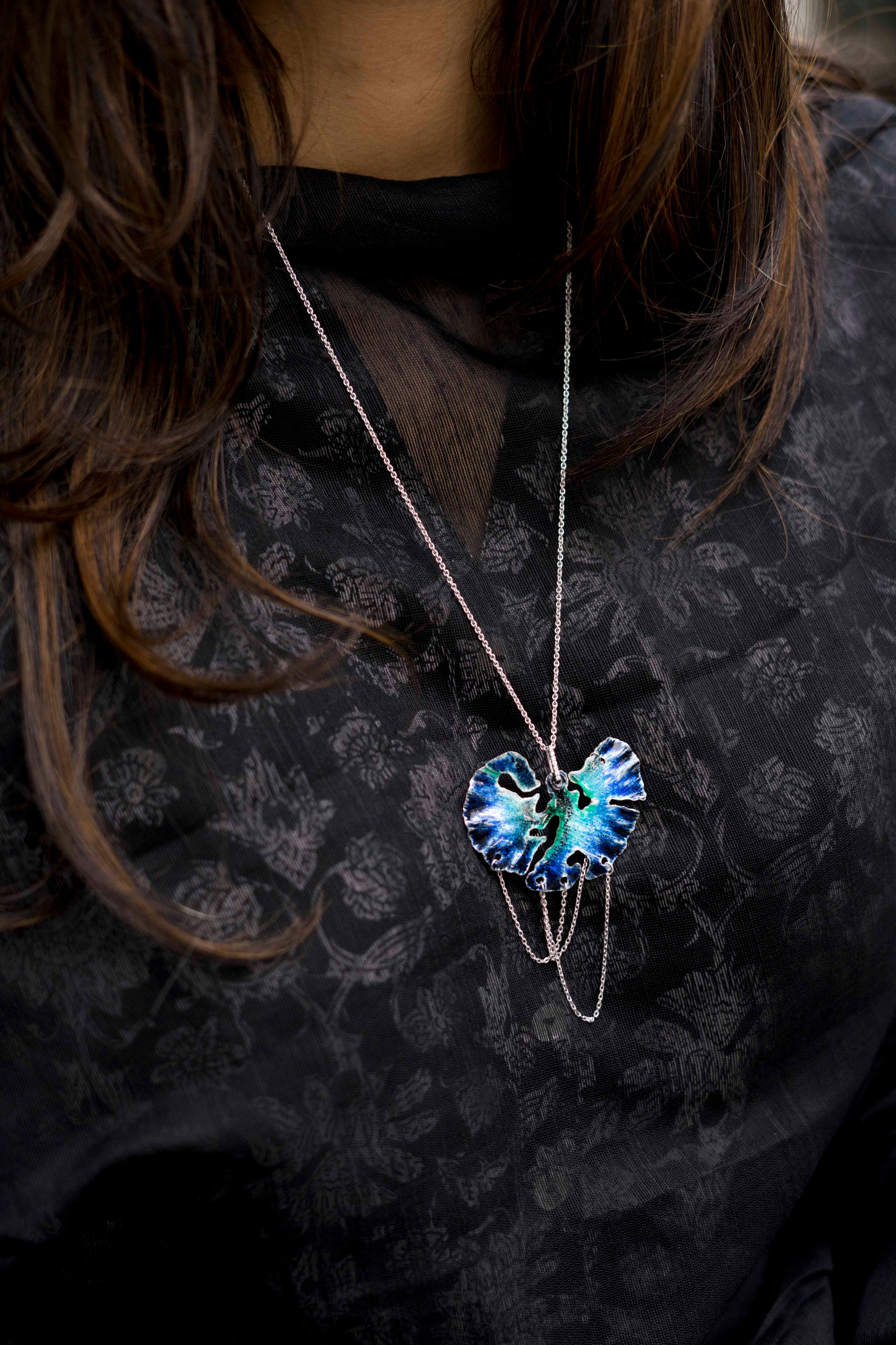 Blue light wave pendant