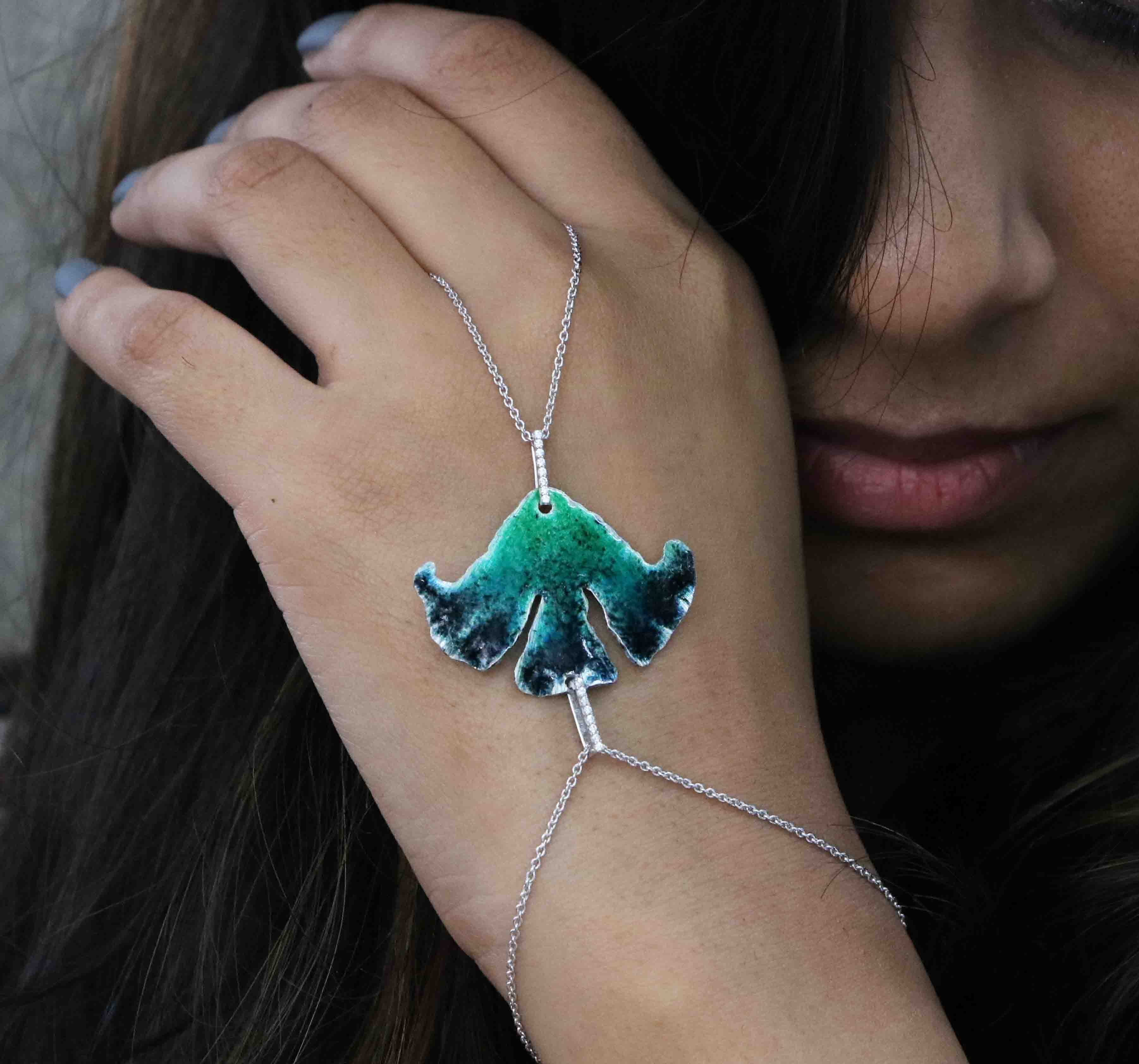 Green & black hand harness