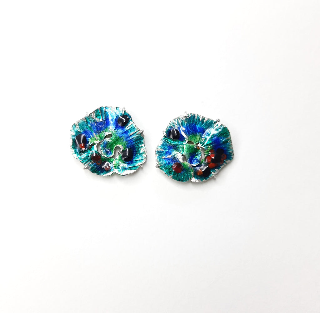 Moss flower earrings