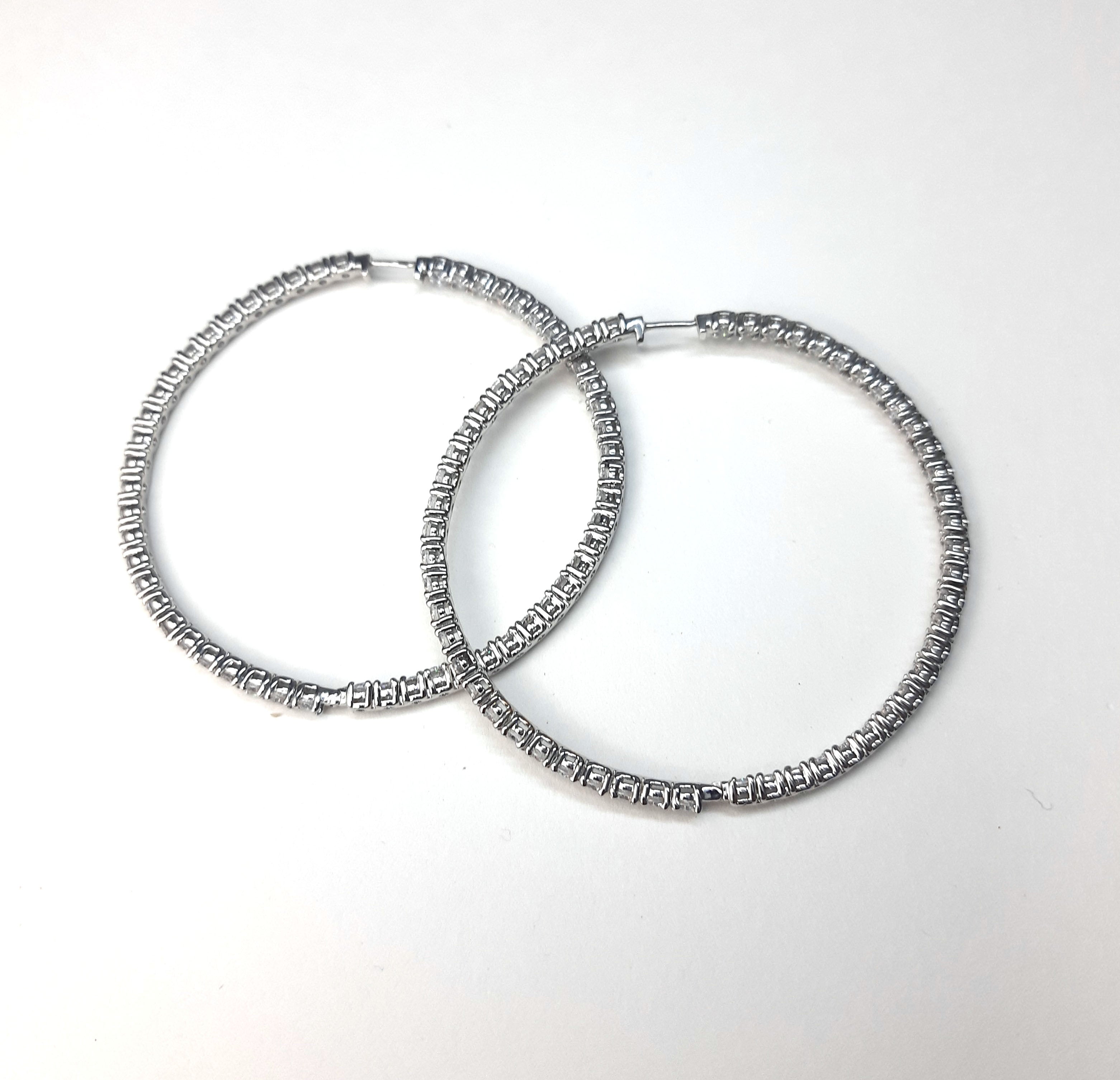single line silver hoops